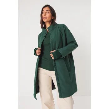 Dámský kabát Bunda SKFK Brigita G9 zelená prošívaná dlouhá Velikost: 42