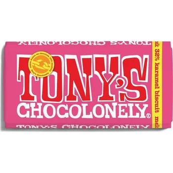 Čokoláda Tony's mléčná čokoláda s kousky sušenek a karamelu 180 g