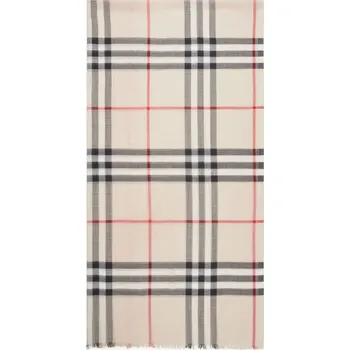 Šála Burberry Dámská Šála S Příměsí Hedvábí, béžová / černá /...