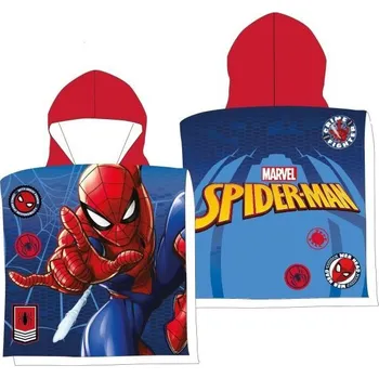 FARO Pončo Spiderman blue micro Polyester - mikrovlákno, 50/100