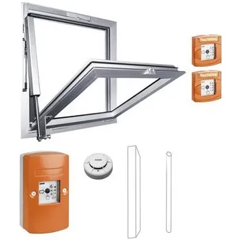 Okno GEZE domácí schodišťová sada RWA 100 NT, zdvih 300, stříbrný