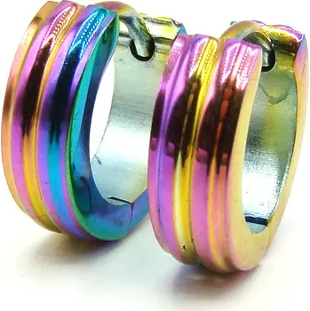 Náušnice Steel Jewelry Náušnice DUHOVÉ HOLOGRAFICKÉ z Chirurgické oceli dárkové balení zdarma