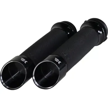 Řídítka Motocyklové gripy / rukojeti na řidítka motorky KHROME WERKS GRIPS CONTOUR EDGE ČERNÉ 500140 (pro řidítka o průměru 25,4 mm (1"), uzavřené konce gripů )