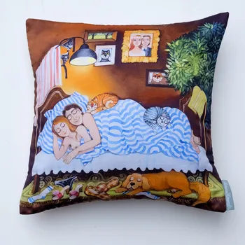 Polštář Zuzana Honsová Čtyři v posteli - polštář bavlna satén