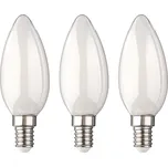 LIVARNO® Filamentová LED žárovka, 3 kusy (svíčka E14 mléčná)