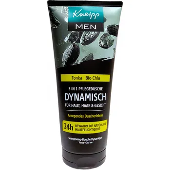 Sprchový gel KNEIPP® MEN DYNAMISCH 3 v 1 - Tonka*Bio Chia - pánský sprchový gel na tělo, vlasy i obličej, s přírodními výtažky - 200ml