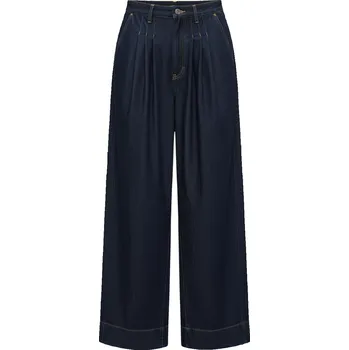 Dámské džíny #VDR Pleated Dark Blue džíny M Tmavě modrá