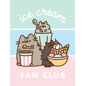 Dětská deka Halantex Pusheen - motiv Ice Cream Fan Club - 130 × 170 cm tyrkysová