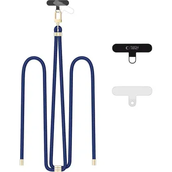 Tech-Protect C7S ROPE CROSSBODY Šňůrka / popruh na telefon - NAVY BLUE/GOLD