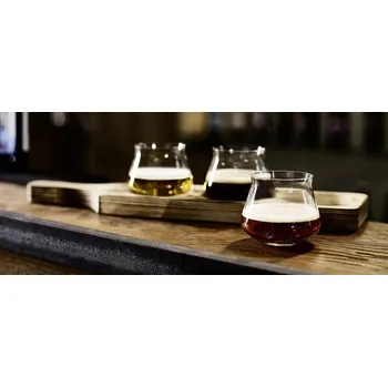 Sklenice Degustační set - 3 sklenice Teku spirit s prkénkem