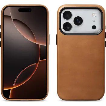 Pouzdro na mobilní telefon iCarer Kožený obal na iPhone 17 Pro MAX - iCarer, OilWax MagSafe Camel Tan 11.01.WMI17250704-LB