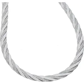 Módní doplněk Goldstore Plochý stříbrný náhrdelník pletený Váha: 11.75 g, Délka: 45 cm