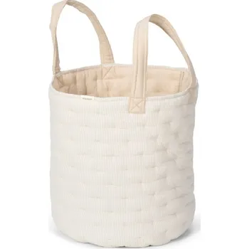 úložný prostor na hračky Little Dutch Koš textilní oboustranný XL Pure Soft Beige Stripe