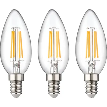 Žárovka LIVARNO® Filamentová LED žárovka, 3 kusy (svíčka E14, filamentová)