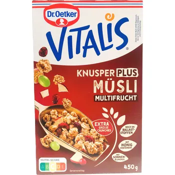 VITALIS MULTIFRUCHT Müsli plus Knusper - müsli s kousky sušeného ovoce ( 8,0% ) - 600g