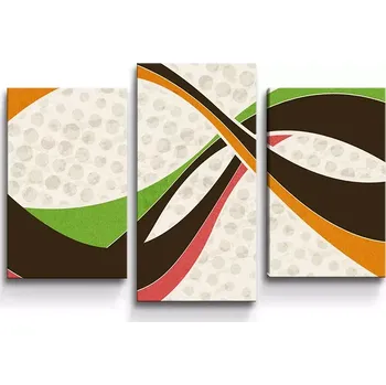Obraz Sablio Obraz - 3-dílný Retro abstrakce - 75x50 cm
