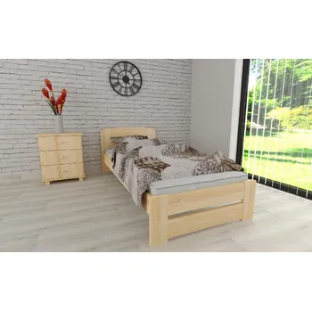 Postel Postel Petra z masivu 80 x 200 cm + matrace Optimal 12cm + rošt ZDARMA