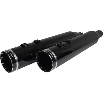 Výfuk pro motocykl Koncovky výfuku KHROME WERKS 4,5" HP PLUS SLIP-ON MUFFLERS pro HARLEY DAVIDSON FLRT/ FLHTCUTG rok 2017-2024 viz popis, barva černá obsidian/obsidian etracer tip billet zakončení