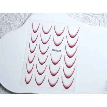 Samolepky na nehty - Francie, červené