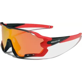 Cyklistické brýle KINGSEVEN LS911 GRADIENTNÍ ČERVENO - ČERNÁ / SKLO ČERVENÉ C10