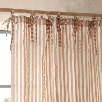 Záclona v terakotové barvě 140x229 cm Zanzibar Stripe – Pineapple Elephant ID_1746914