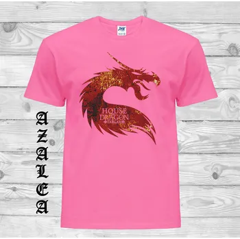 Pánské tričko panske-levne-bavlnene-vtipne-tricko-potisk-drak-Targaryen Barva: Azalea - azalková, velikost: XL