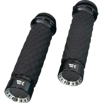 Řídítka Motocyklové gripy / rukojeti na řidítka motorky KHROME WERKS GRIPS DIAMOND TURBINE 500330 (pro řidítka o průměru 25,4 mm (1"), uzavřené konce gripů )
