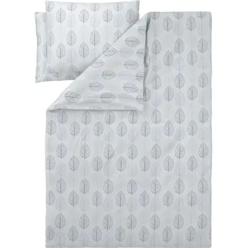 Povlečení LIVARNO® Ložní povlečení z jemného flanelu, 200 x 220 cm, 70 x 90 cm (listy/bílá)