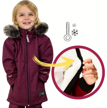 Dívčí kabát Esito (ušito v ČR) Dívčí zimní kabát Esito s umělým kožíškem vel. 86,104,110,128,134,140 vínový