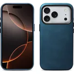 iCarer Kožený obal na iPhone 17 Pro MAX - iCarer, OilWax MagSafe Blue 11.01.WMI17250704-BU