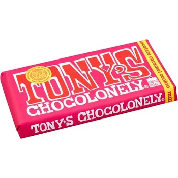 Čokoláda Tony's Chocolonely Mléčná čokoláda s kousky sušenek a karamelu 180g