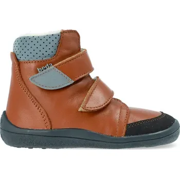 Dívčí zimní obuv BEDA ZIMNÍ VYŠŠÍ BF 0004/W/SO/MK BRUNO Brown - užší kotník | Dětské zimní zateplené barefoot boty - 34