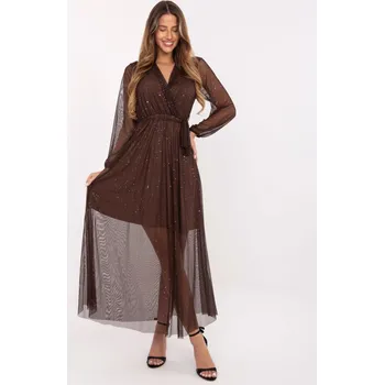 Dámské šaty Lehounké společenské šaty Italy Fashion hnědé EU velikost: Univerzální