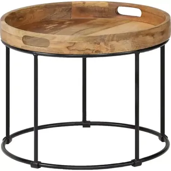 Konferenční stolek Konferenční stolek, ocel, masivní mangovník, černá, vícebarevná, GREIS