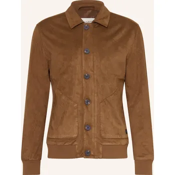 Pánská košile Nowadays Pánská Bunda V Koženém Vzhledu, hnědá, 52