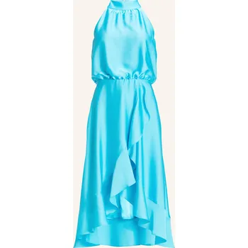 Dámské šaty Swing Dámské Saténové Koktejlové Šaty S Volány, neonově...