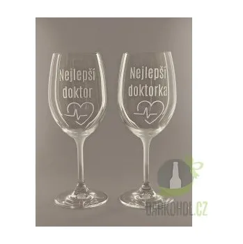 Sklenice Pískované sklenice na víno Doktoři