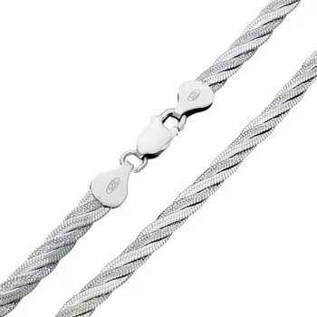 Náramek Goldstore Plochý stříbrný náramek pletený Váha: 4.75 g, Délka: 17 cm