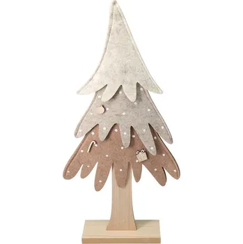 Vánoční dekorace decoDoma Filcová vánoční dekorace STROMEK béžový 42 cm