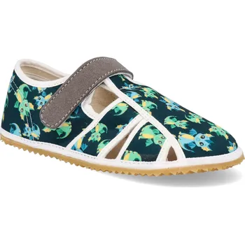 Dívčí bačkory Barefoot dětské přezůvky Jonap - Home dráček modré Velikost: 29