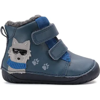 Chlapecká zimní obuv D.D.STEP W070-52893 Tmavě Modrá | Dětské zimní zateplené barefoot boty - 22