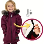 Esito (ušito v ČR) Dívčí zimní kabát Esito s umělým kožíškem vínový