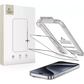 Tech-Protect Quick Set+ 2-Pack Tvrzená skla na iPhone 15 Pro černá