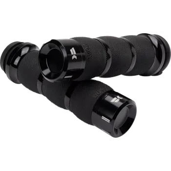 Řídítka Motocyklové gripy / rukojeti na řidítka motorky KHROME WERKS GRIPS AIR CUSHION KLASSIC ČERNÉ 500190 (pro řidítka o průměru 25,4 mm (1"), uzavřené konce gripů )