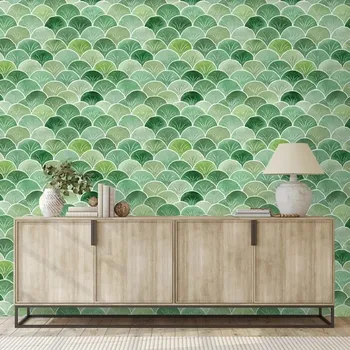 Tapeta Dovido Samolepící tapeta zelené geometrické oblouky