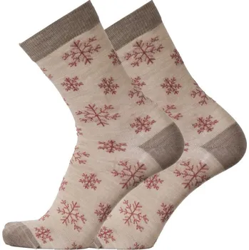 Dámské ponožky Merino ponožky sněhová vločka 36-38 pískové