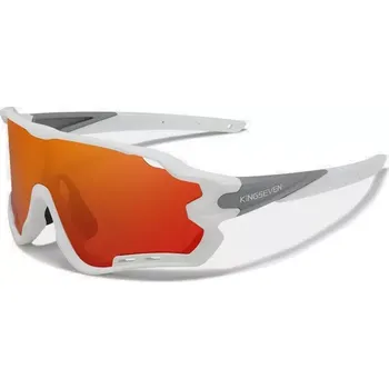Sluneční brýle Cyklistické brýle KINGSEVEN LS911 BÍLÁ / SKLO ČERVENÉ C07