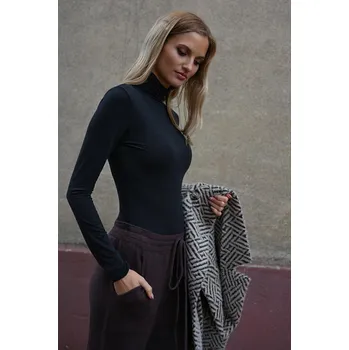 Dámský svetr ČERNÉ MODALOVÉ TRIKO S ROLÁKEM PECA del SOL