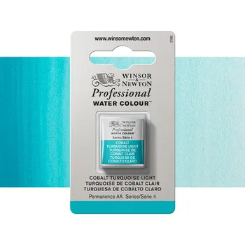 Vodová barva Akvarelová barva Winsor & Newton Professional, půlpánvička - Cobalt Turquoise Light