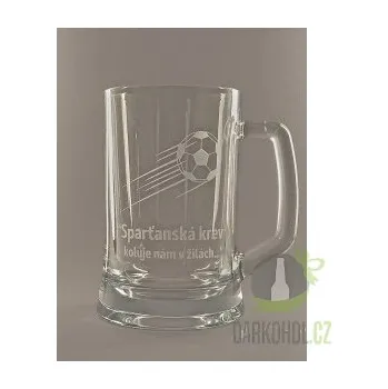 Sklenice Pískovaný půllitr s uchem Sparta